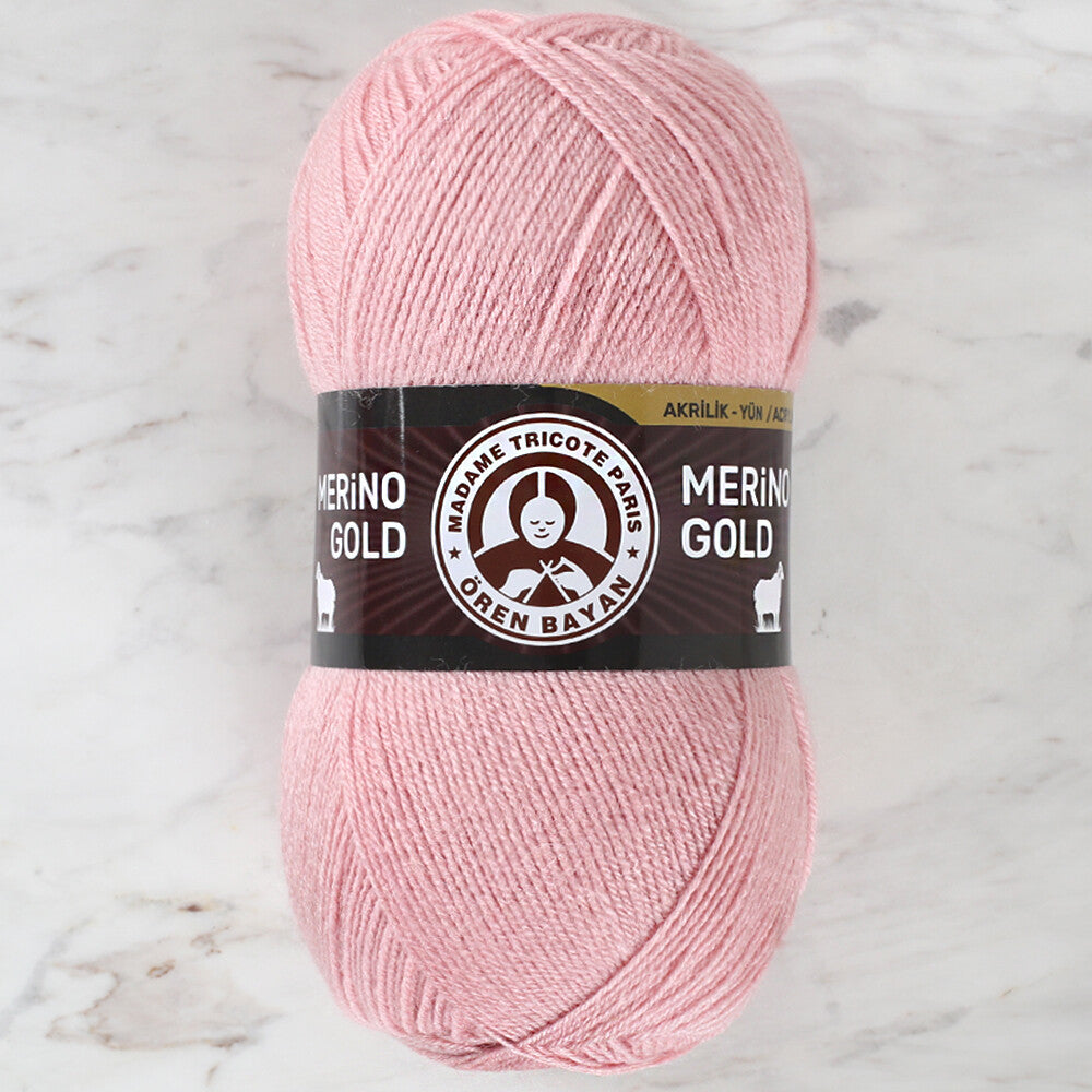 Örenbayan Merino Gold Pudra Pembe El Örgü İpi - 001